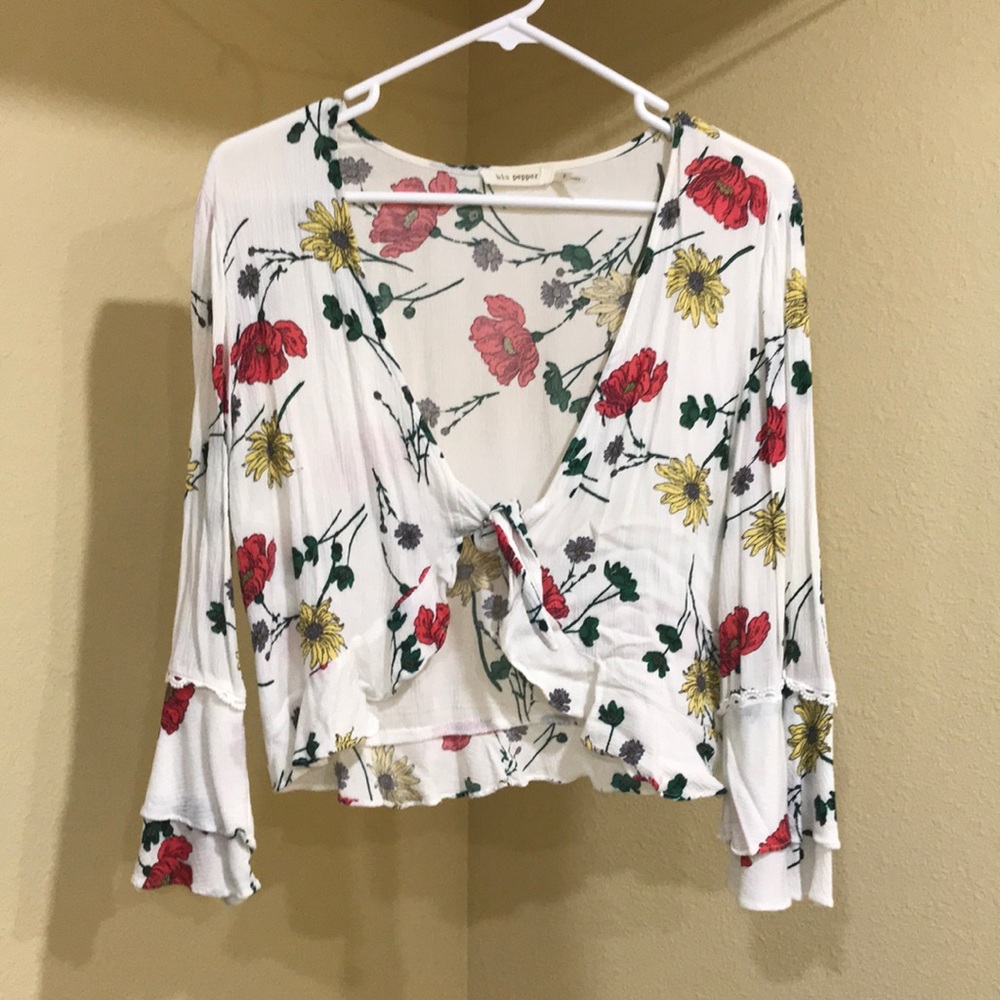 Blu Pepper crop, bolero top Size L